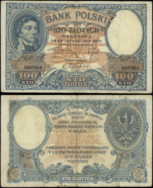 Polska, 100 złotych, 28.02.1919