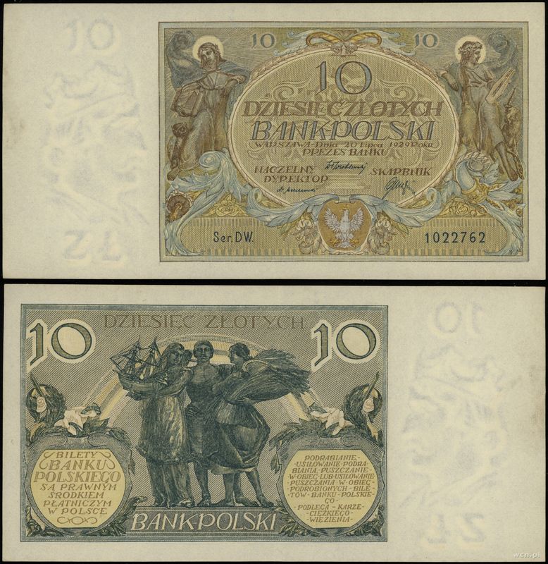 Polska, 10 złotych, 20.07.1929