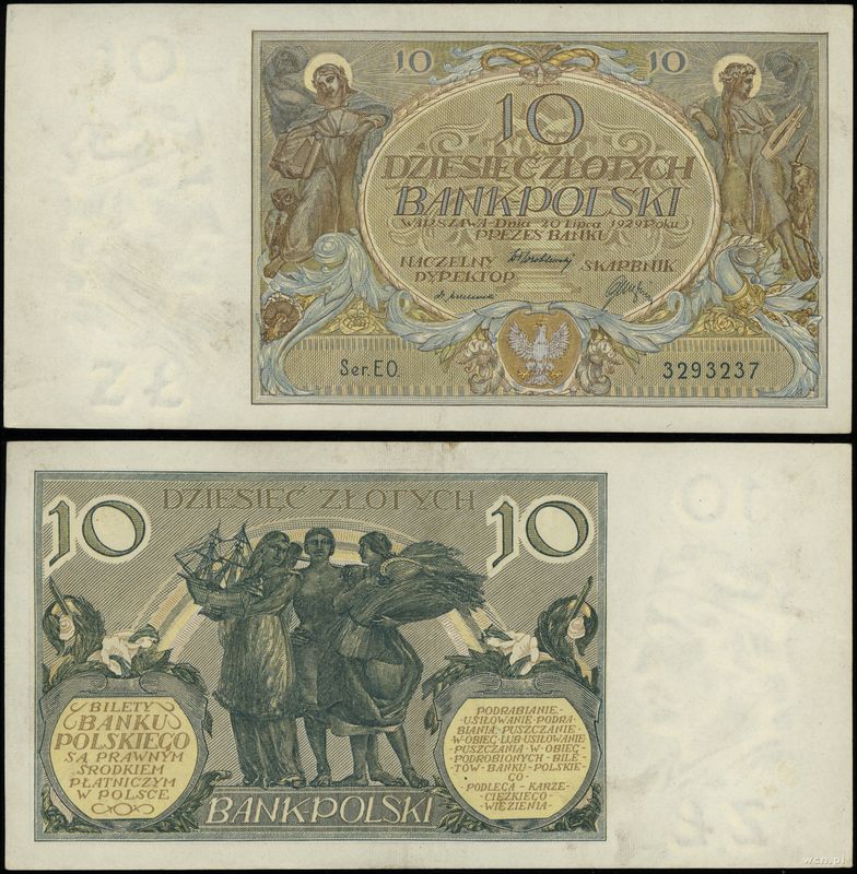 Polska, 10 złotych, 20.07.1929
