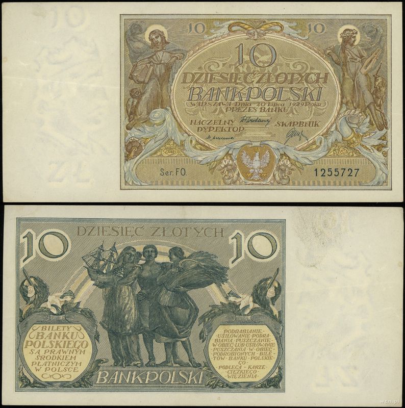 Polska, 10 złotych, 20.07.1929