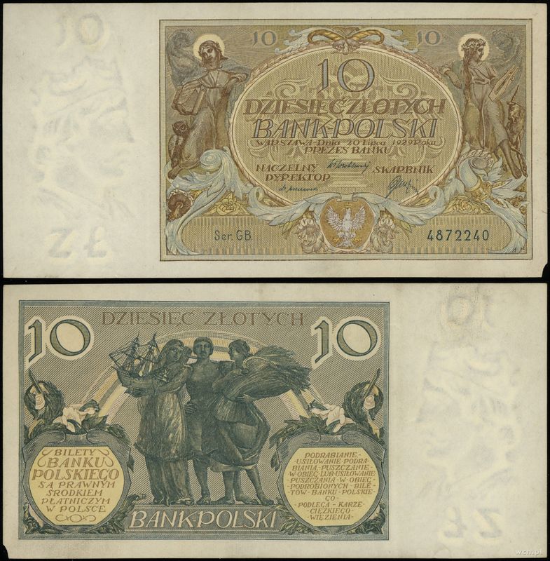 Polska, 10 złotych, 20.07.1929