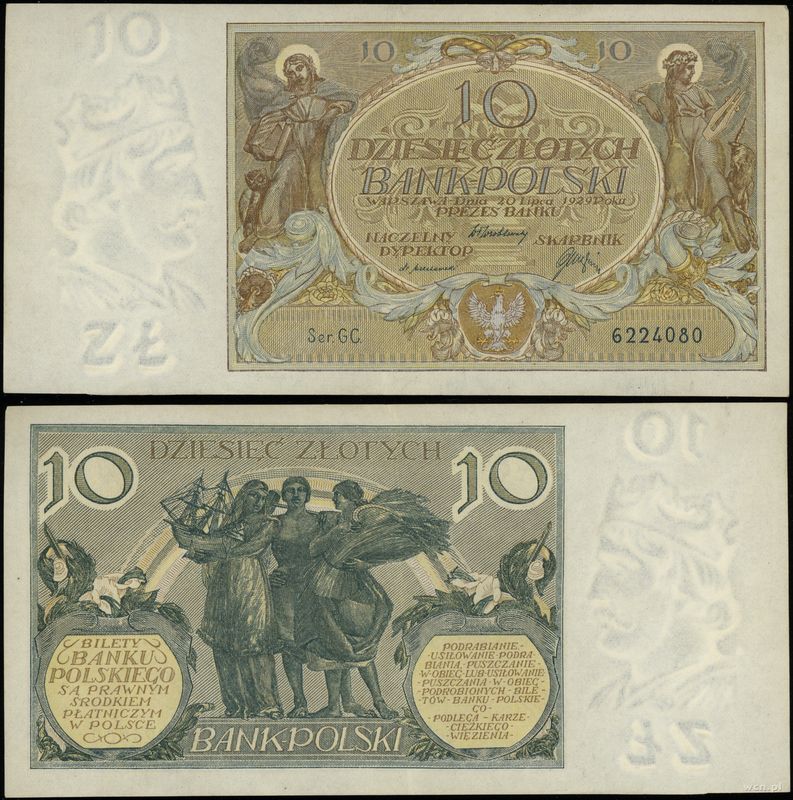 Polska, 10 złotych, 20.07.1929