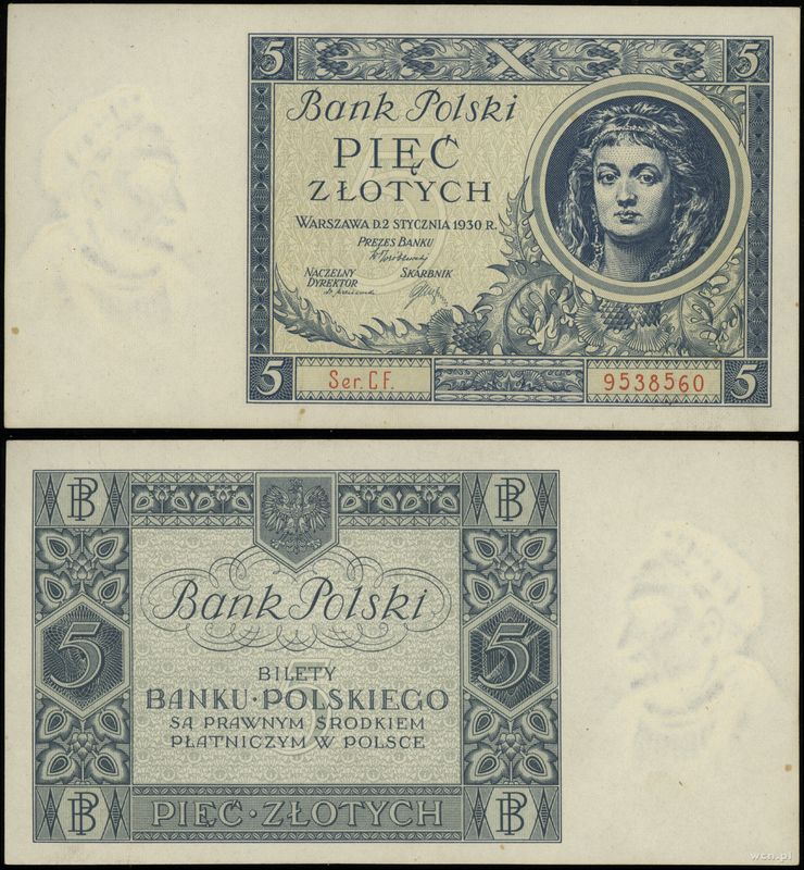 Polska, 5 złotych, 2.01.1930