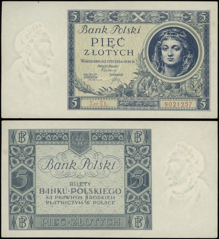 Polska, 5 złotych, 2.01.1930
