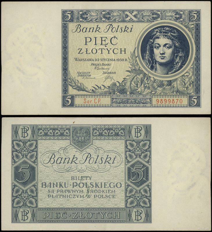 Polska, 5 złotych, 2.01.1930