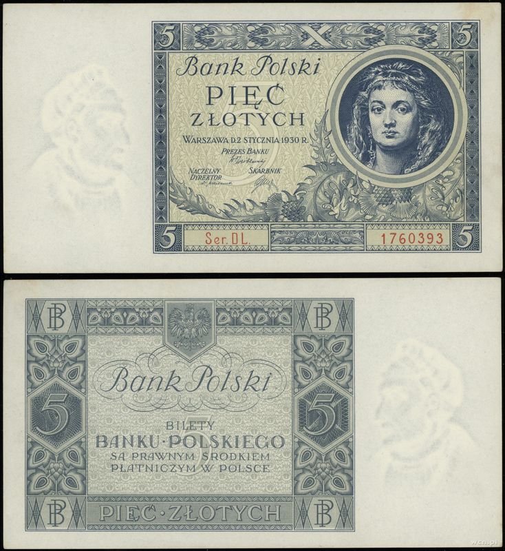 Polska, 5 złotych, 2.01.1930