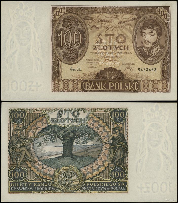 Polska, 100 złotych, 9.11.1934