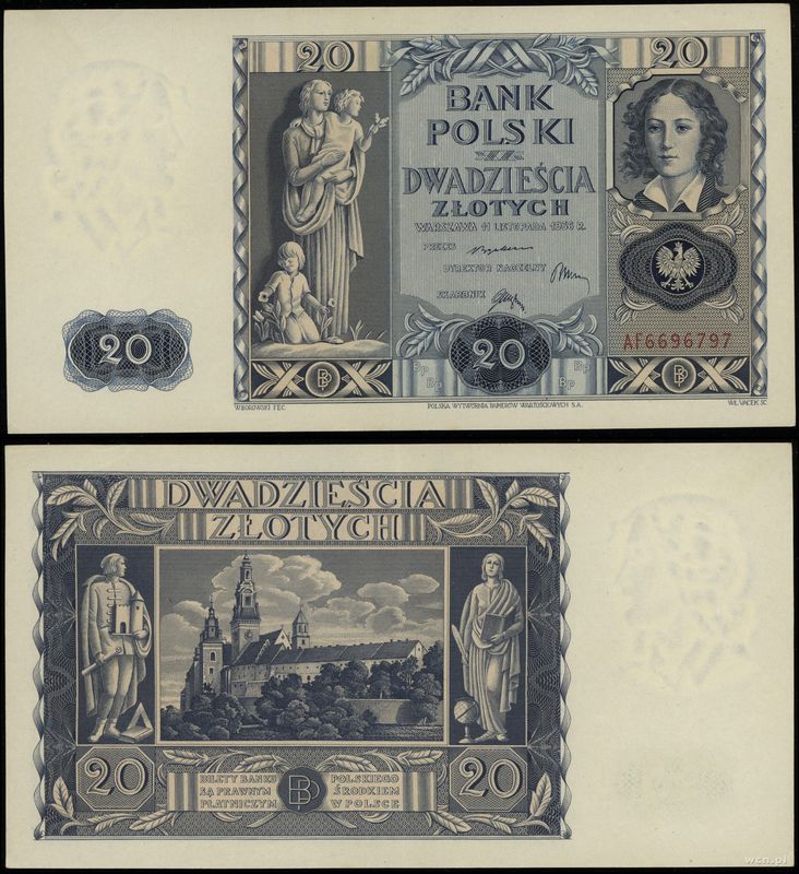 Polska, 20 złotych, 11.11.1936