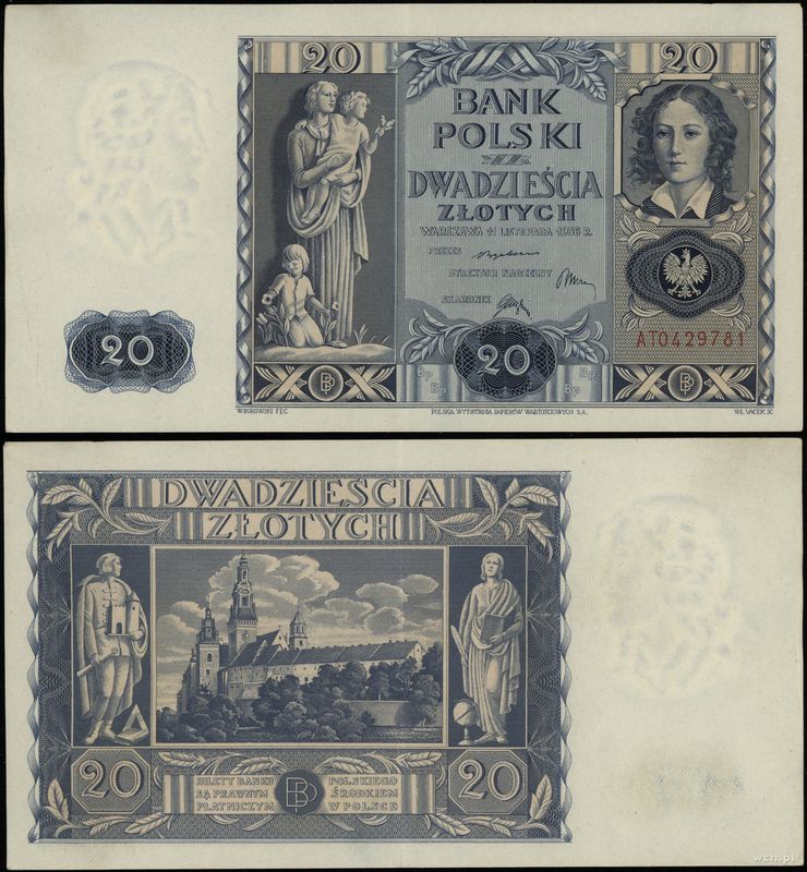 Polska, 20 złotych, 11.11.1936