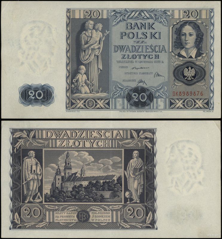 Polska, 20 złotych, 11.11.1936