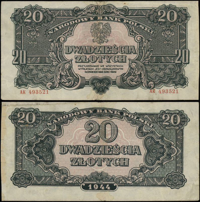 Polska, 20 złotych, 1944