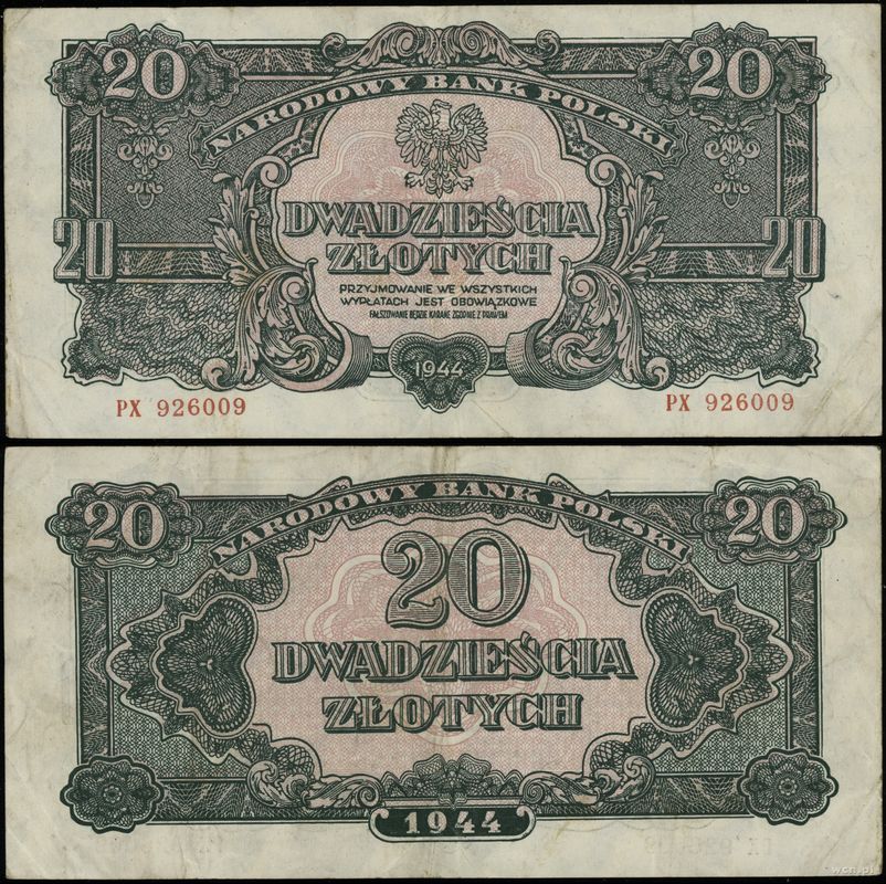 Polska, 20 złotych, 1944