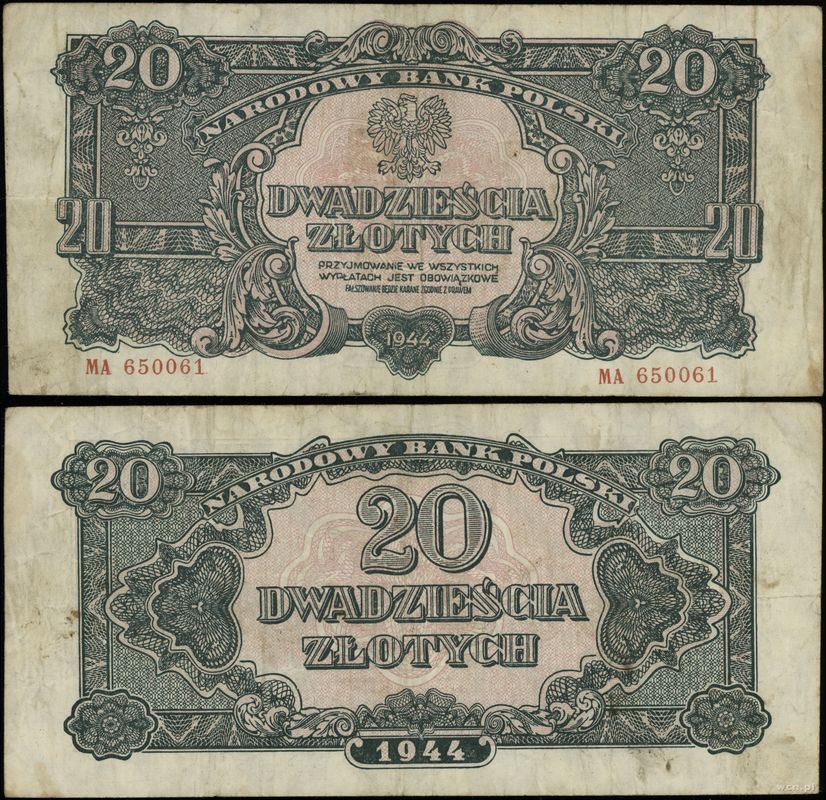 Polska, 20 złotych, 1944