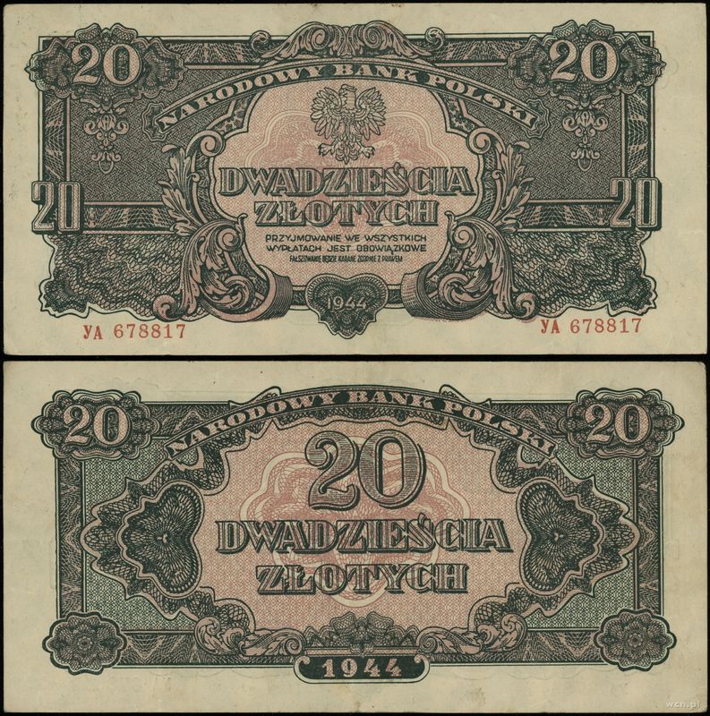 Polska, 20 złotych, 1944