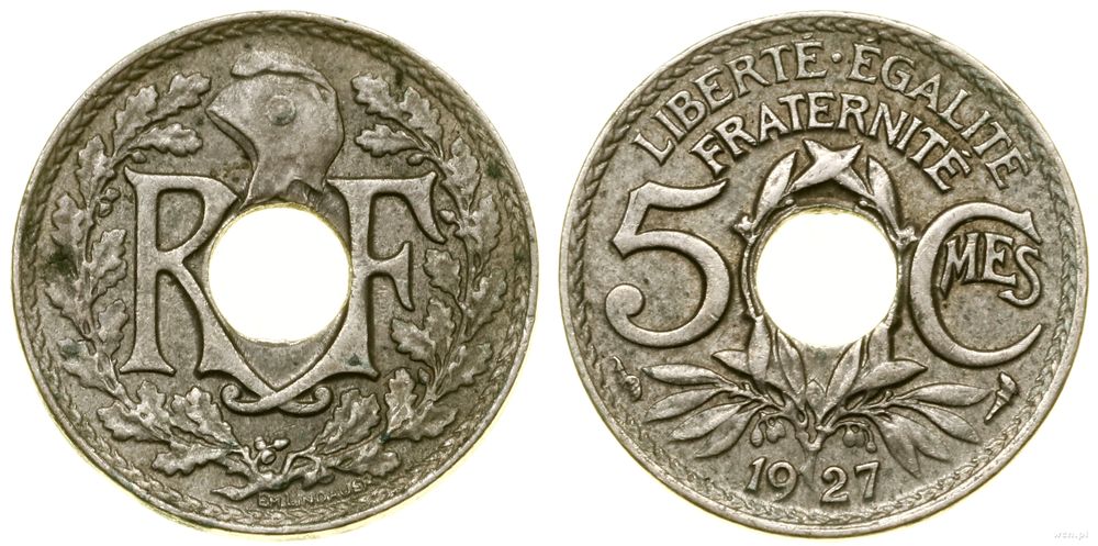 Francja, 5 centymów, 1927