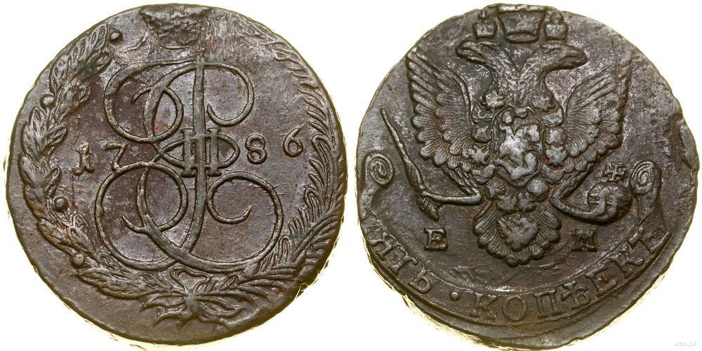 Rosja, 5 kopiejek, 1786 EM