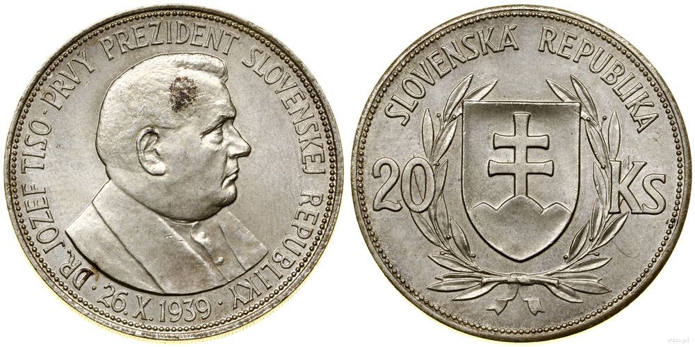Słowacja, 20 koron, 1939