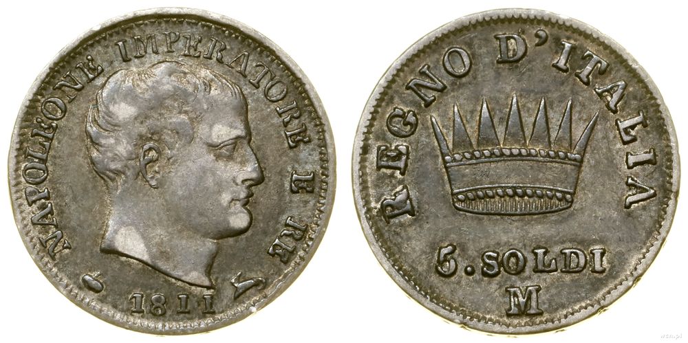 Włochy, 5 soldi, 1811 M