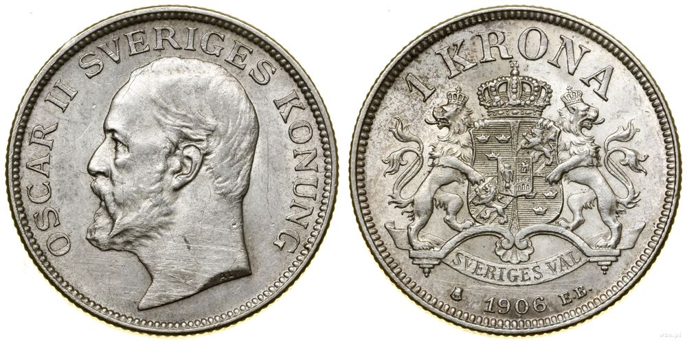 Szwecja, 1 korona, 1906