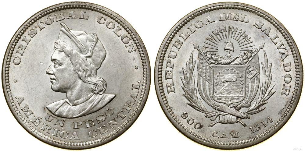 Salwador, 1 peso, 1914