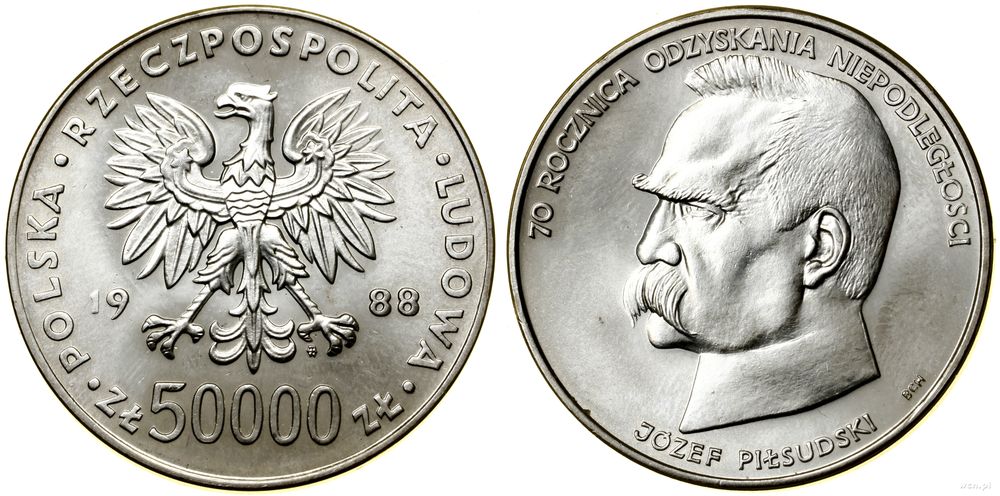 Polska, 50.000 złotych, 1988