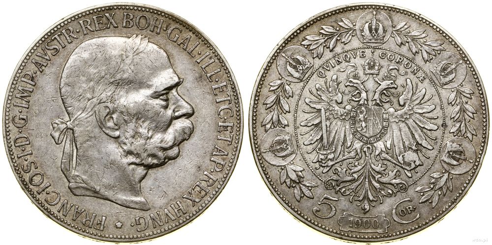 Austria, 5 koron, 1900