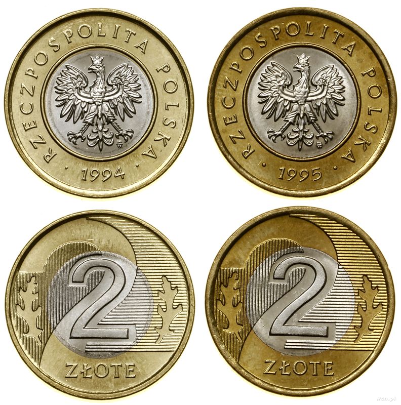 Polska, zestaw 2 x 2 złote, 1994, 1995