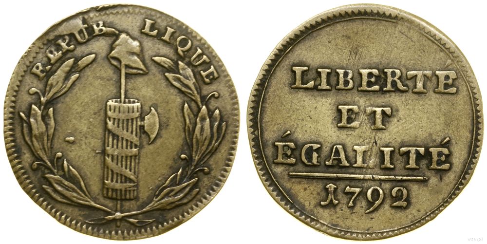Francja, żeton rewolucyjny, 1792