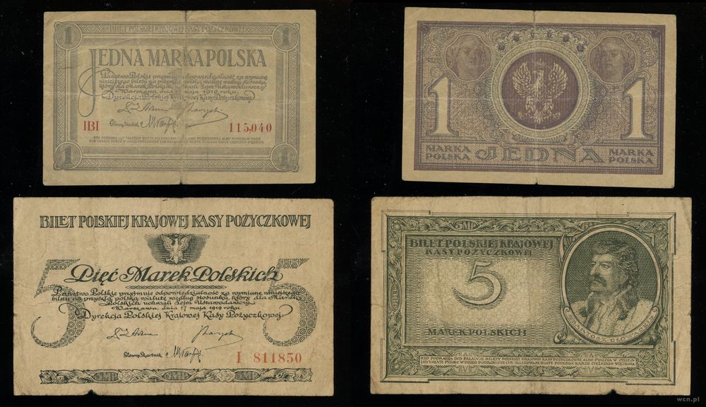 Polska, zestaw 2 banknotów, 17.05.1919