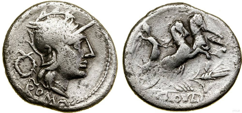 Republika Rzymska, denar, (128 pne)