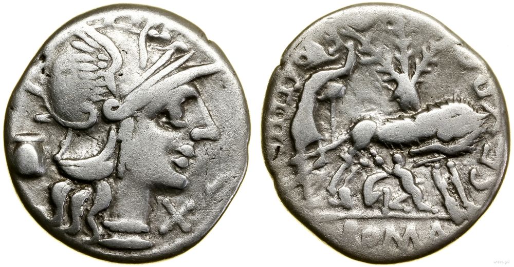 Republika Rzymska, denar, (128 pne)