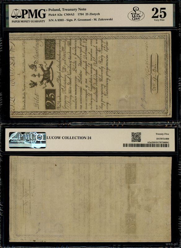 Polska, 25 złotych polskich, 8.06.1794