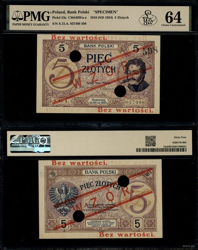 Polska, 5 złotych, 28.02.1919