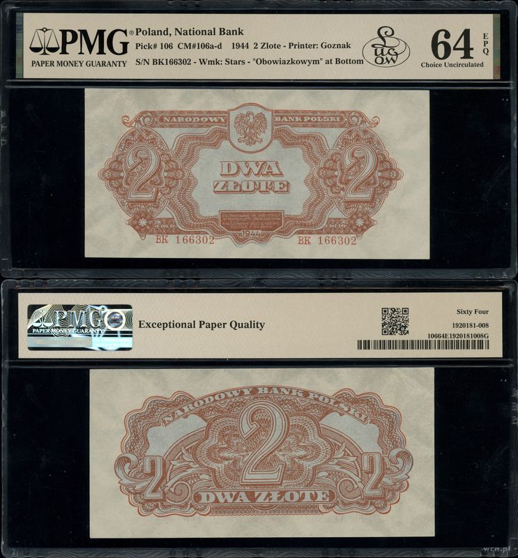 Polska, 2 złote, 1944