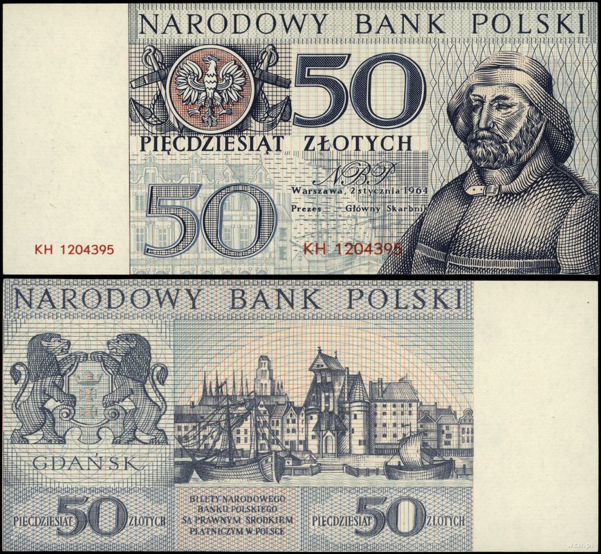 Polska, 50 złotych, 2.01.1964