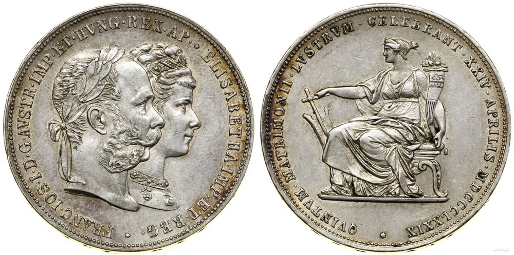 Austria, 2 guldeny jubileuszowe, 1879