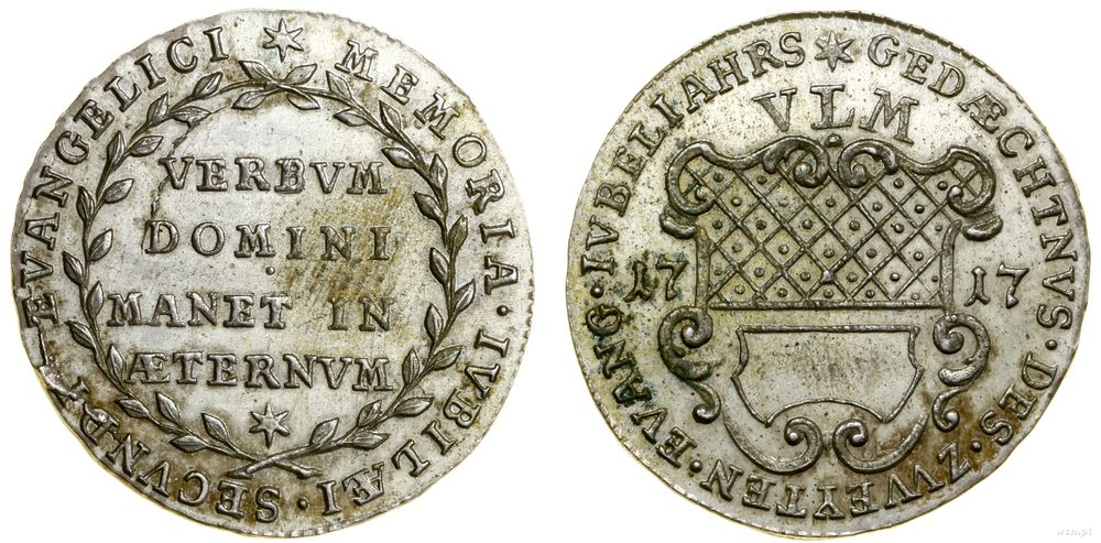 Niemcy, odbitka dukata (w srebrze), 1717