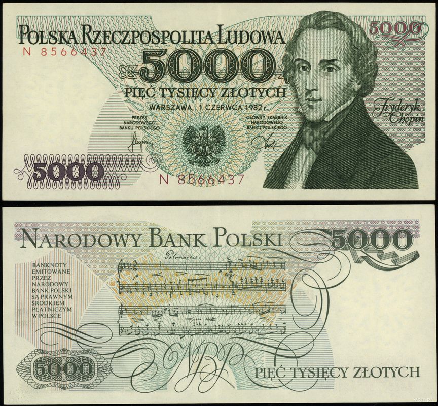 Polska, 5.000 złotych, 1.06.1982