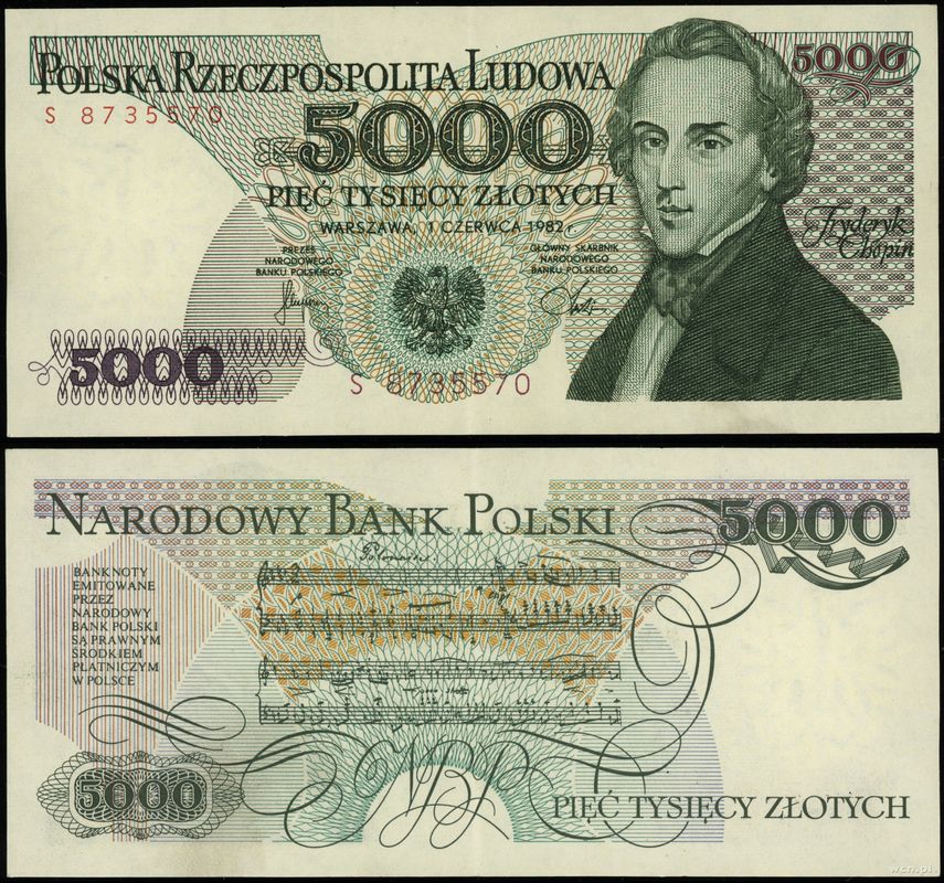 Polska, 5.000 złotych, 1.06.1982