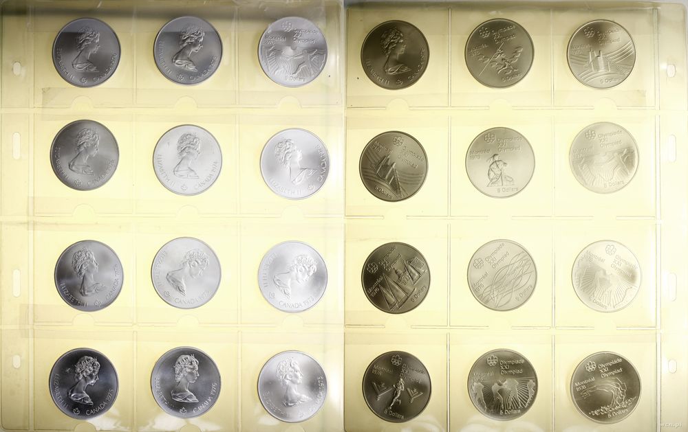 Kanada, zestaw 12 x 5 dolarów, 1973–1976