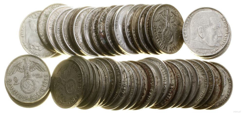 Niemcy, zestaw 50 x 2 marki, różne roczniki