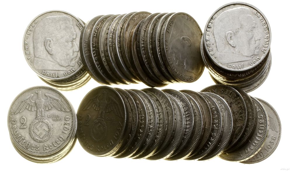 Niemcy, zestaw 50 x 2 marki, różne roczniki