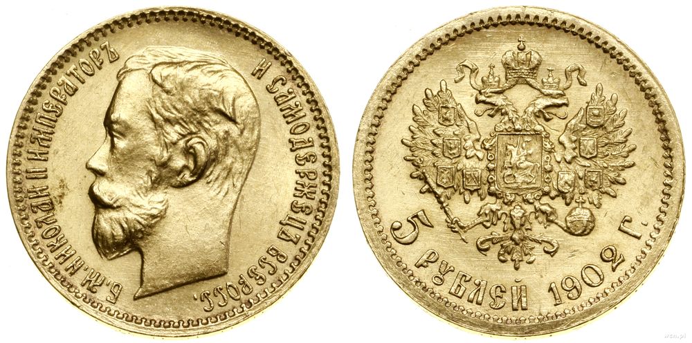 Rosja, 5 rubli, 1902 AP