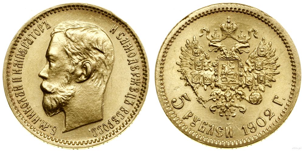 Rosja, 5 rubli, 1902 AP
