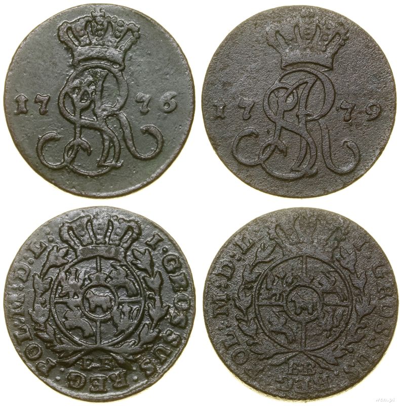Polska, zestaw 2 x 1 grosz, 1776 EB / 1779 EB