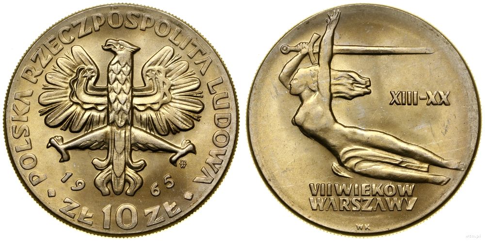 Polska, 10 złotych, 1965