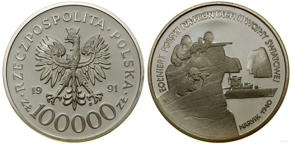 Polska, 100.000 złotych, 1991