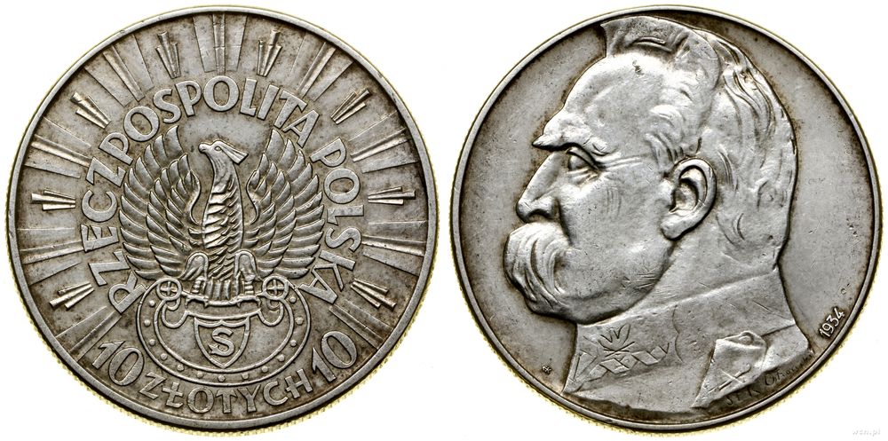 Polska, 10 złotych, 1934 S
