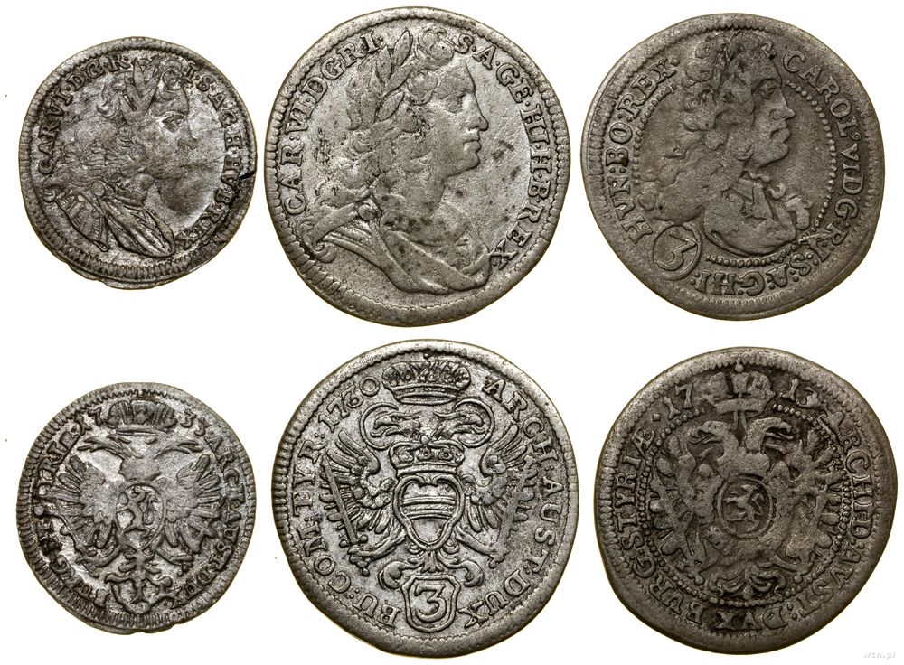 Austria, zestaw 3 monet