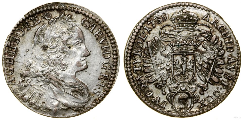 Austria, 3 krajcary, 1739
